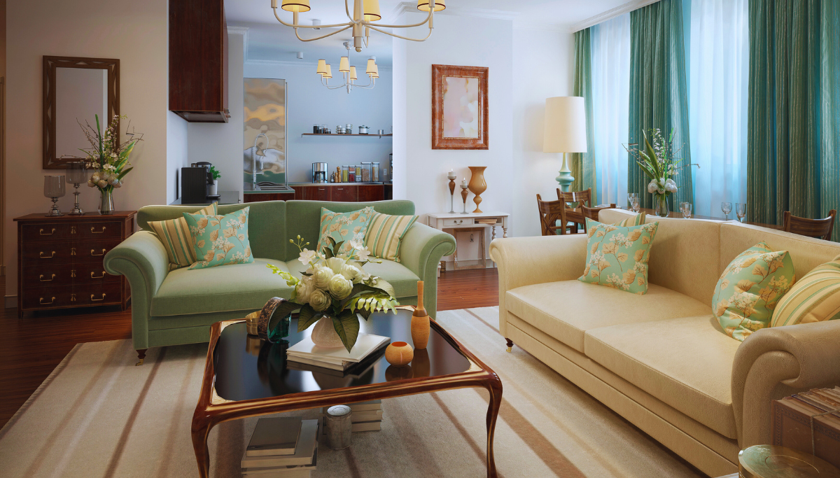 neoclassical living room